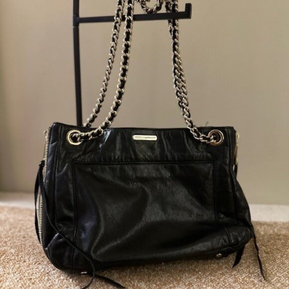 Rebecca Minkoff Black Leather Shoulder Bag - Picture 1 of 6
